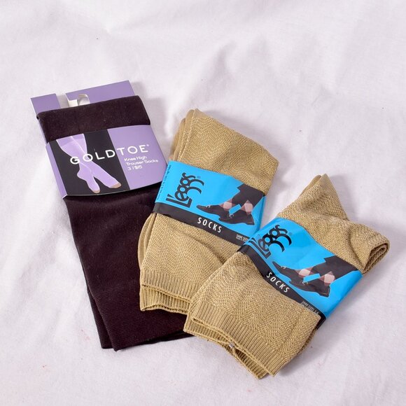 Women's Trouser Socks 2 pair Leggs and one pair Gold Toe Size 5-9 - Picture 1 of 4
